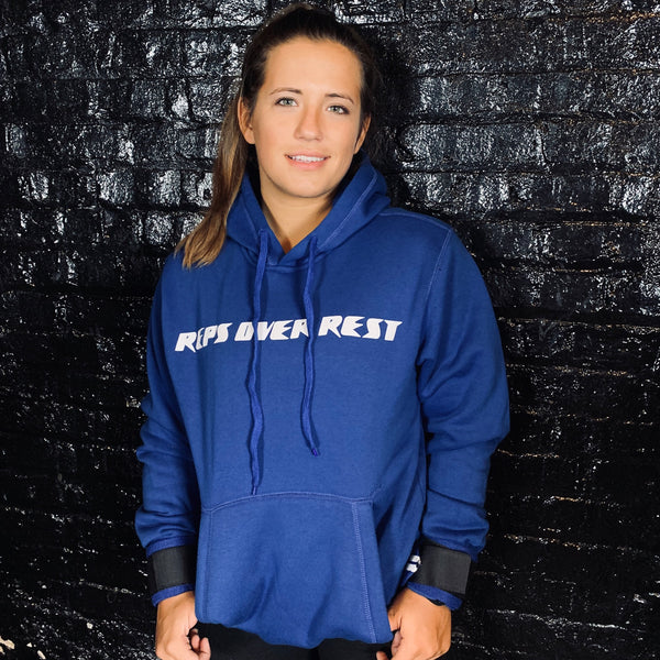 Royal Blue Lifting Sweatshirt - Reps Over Rest