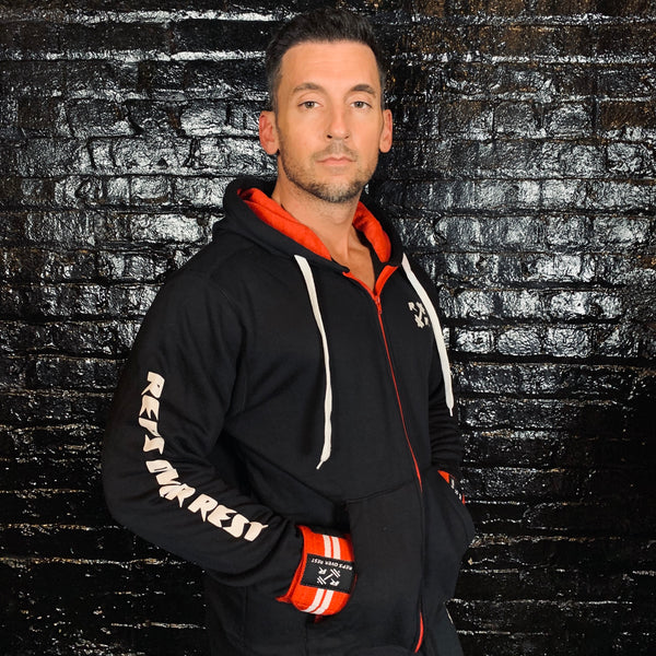 Black & Red Zipper Lifting Sweatshirt - Reps Over Rest