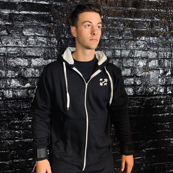 Black & White Zipper Lifting Sweatshirt - Reps Over Rest