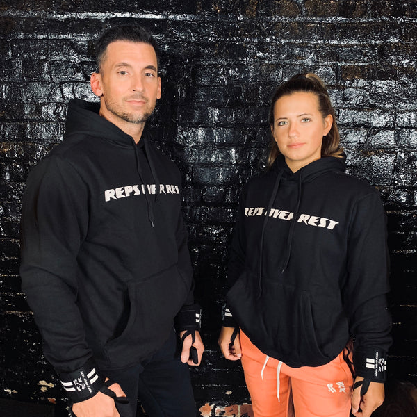 Solid Black Lifting Sweatshirt - Reps Over Rest