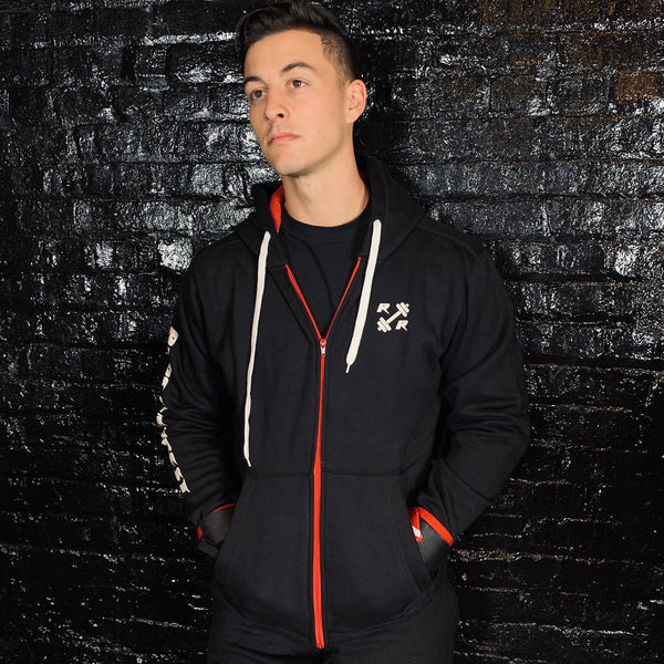 Black & Red Zipper Lifting Sweatshirt - Reps Over Rest