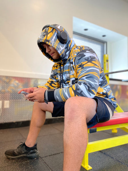 Yellow Camo Lifting Sweatshirt - Reps Over Rest