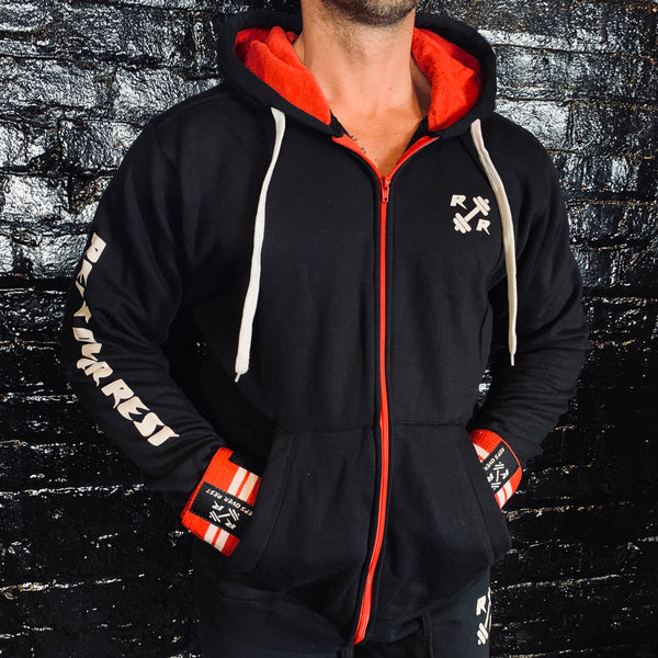 Black & Red Zipper Lifting Sweatshirt - Reps Over Rest