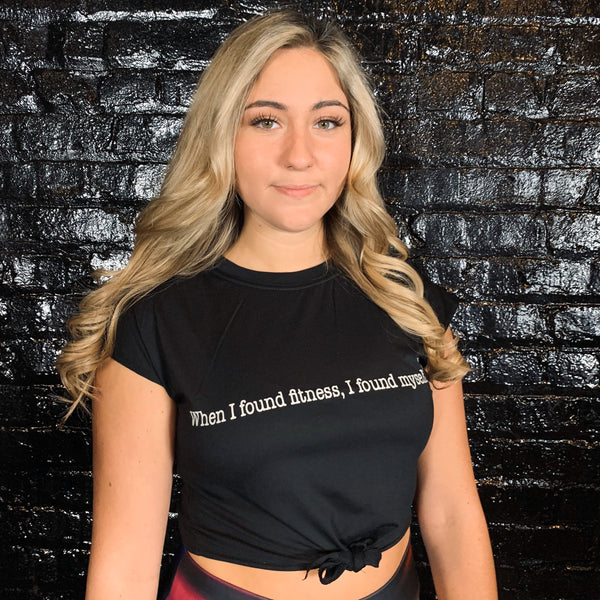 "When I found fitness" Crop Tie T-shirt - Reps Over Rest