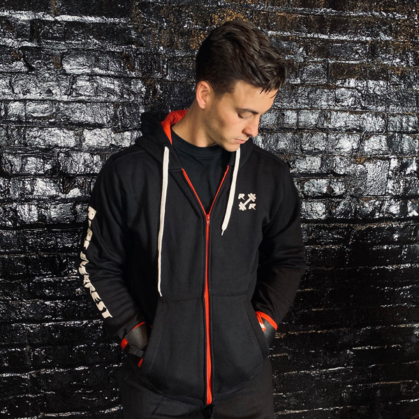 Black & Red Zipper Lifting Sweatshirt - Reps Over Rest