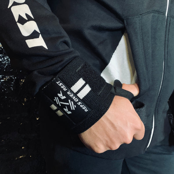 Black & White Zipper Lifting Sweatshirt - Reps Over Rest