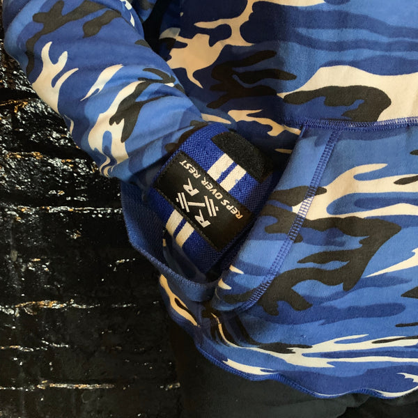 Blue Camo Lifting Sweatshirt - Reps Over Rest