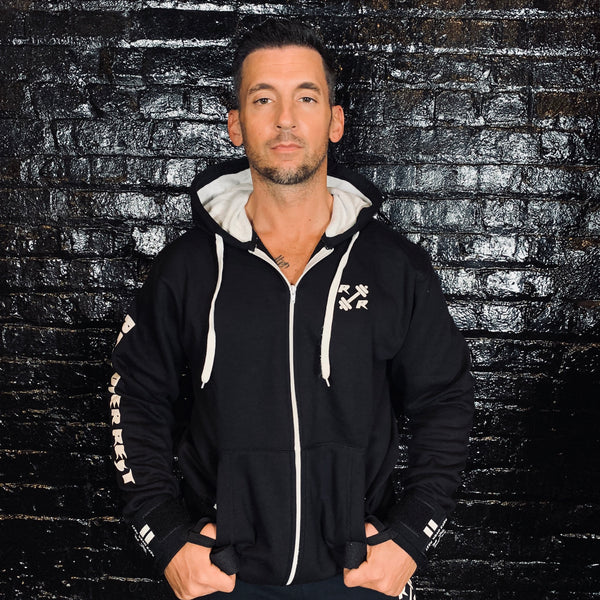 Black & White Zipper Lifting Sweatshirt - Reps Over Rest
