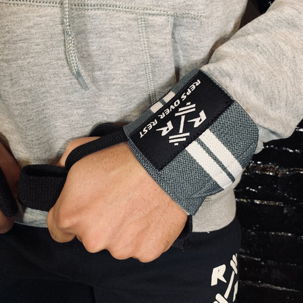Solid Grey Lifting Sweatshirt - Reps Over Rest