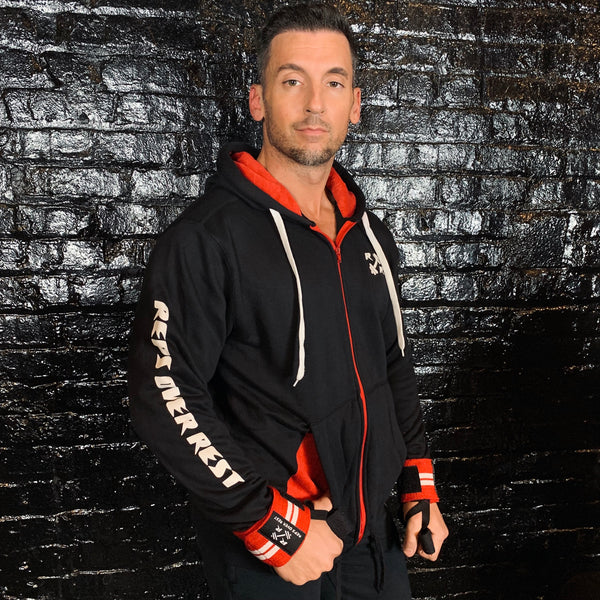 Black & Red Zipper Lifting Sweatshirt - Reps Over Rest