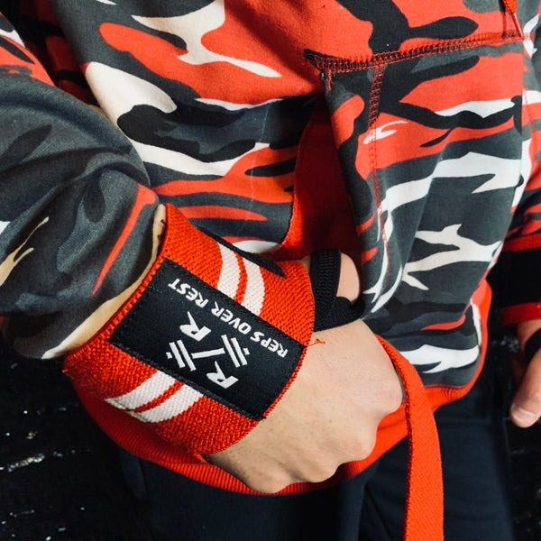 Red Camo Lifting Sweatshirt - Reps Over Rest
