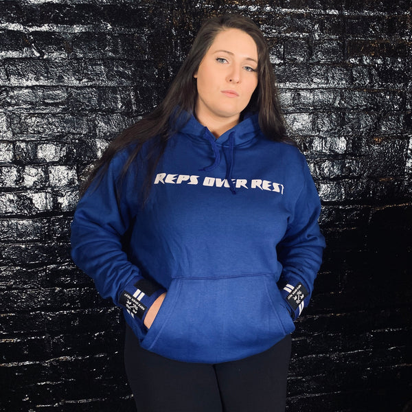 Royal Blue Lifting Sweatshirt - Reps Over Rest