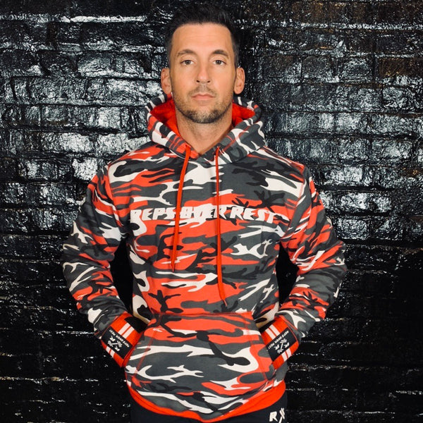 Red Camo Lifting Sweatshirt - Reps Over Rest