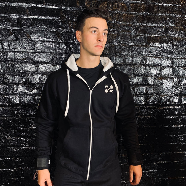 Black & White Zipper Lifting Sweatshirt - Reps Over Rest