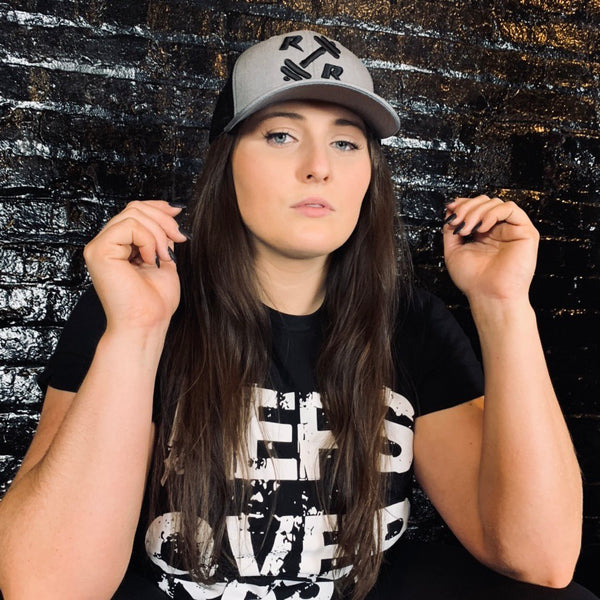 Heather Grey and Black Mesh Trucker Hat - Reps Over Rest