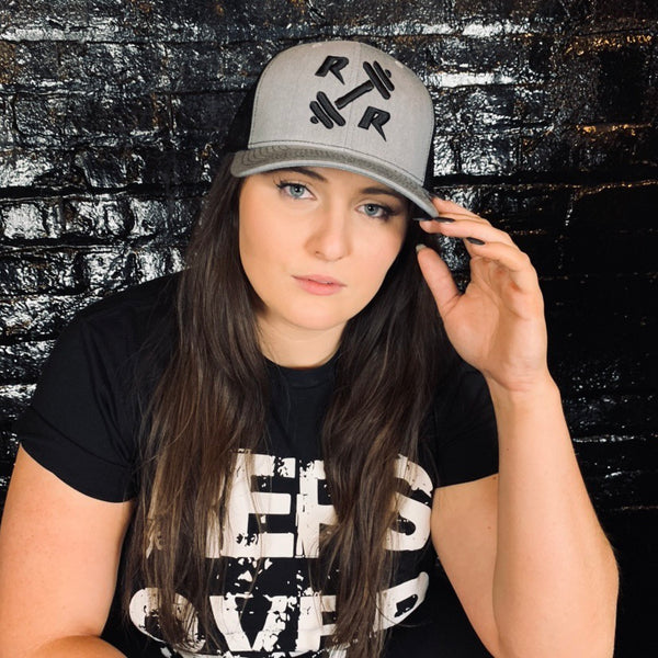 Heather Grey and Black Mesh Trucker Hat - Reps Over Rest