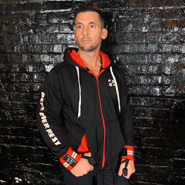 Black & Red Zipper Lifting Sweatshirt - Reps Over Rest
