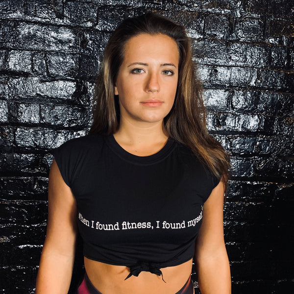 "When I found fitness" Crop Tie T-shirt - Reps Over Rest