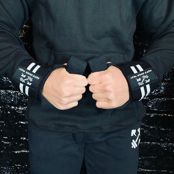 Solid Black Lifting Sweatshirt - Reps Over Rest