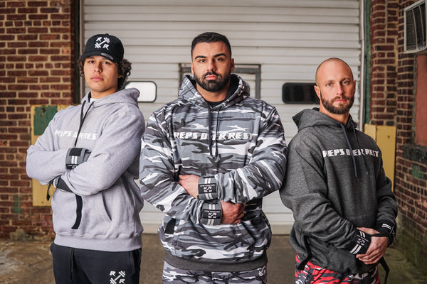 Charcoal Grey & Black Lifting Sweatshirt - Reps Over Rest