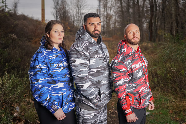 Grey Camo Lifting Sweatshirt - Reps Over Rest