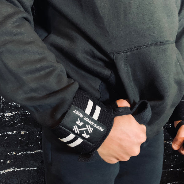 Solid Black Lifting Sweatshirt - Reps Over Rest