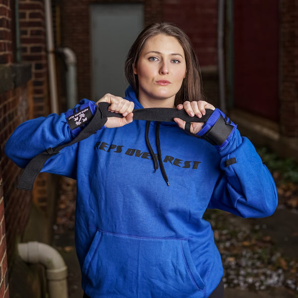 Blue & Black Lifting Sweatshirt - Reps Over Rest