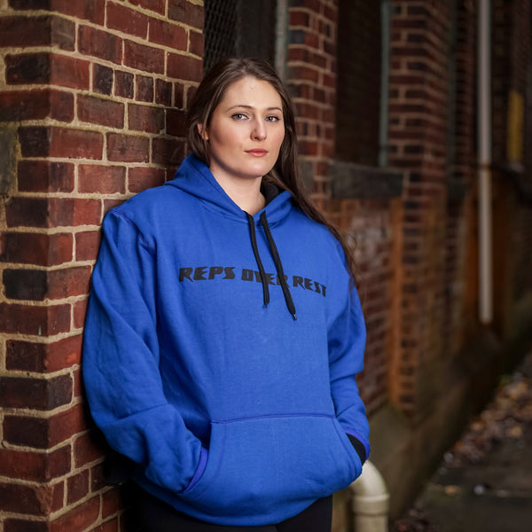 Blue & Black Lifting Sweatshirt - Reps Over Rest
