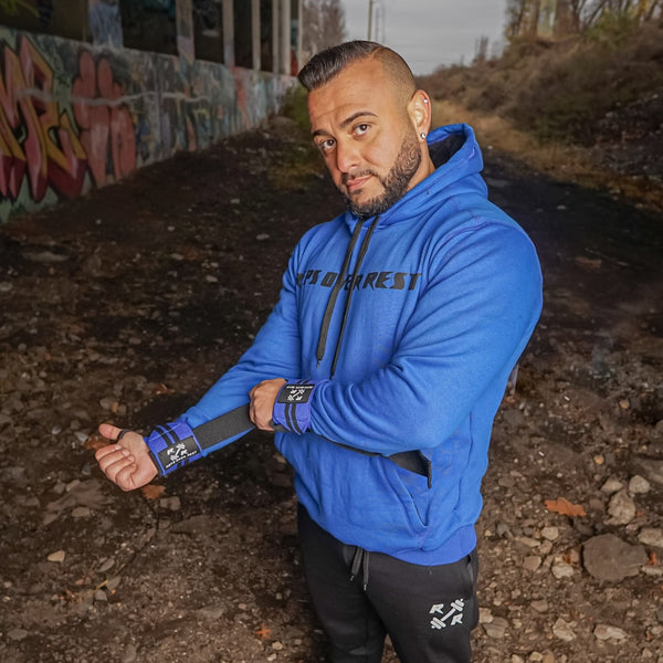 Blue & Black Lifting Sweatshirt - Reps Over Rest