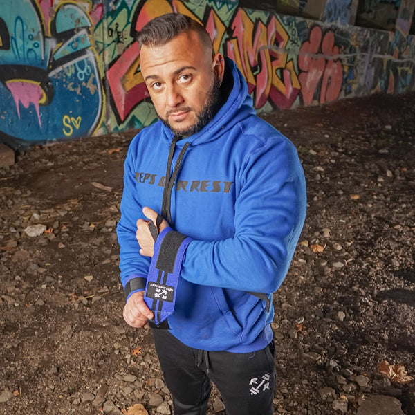 Blue & Black Lifting Sweatshirt - Reps Over Rest