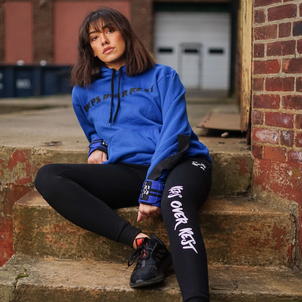 Blue & Black Lifting Sweatshirt - Reps Over Rest