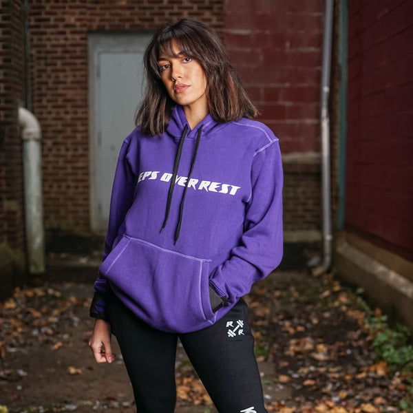 Purple & Black Lifting Sweatshirt - Reps Over Rest