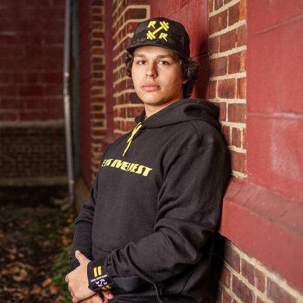 Black & Yellow Lifting Sweatshirt - Reps Over Rest