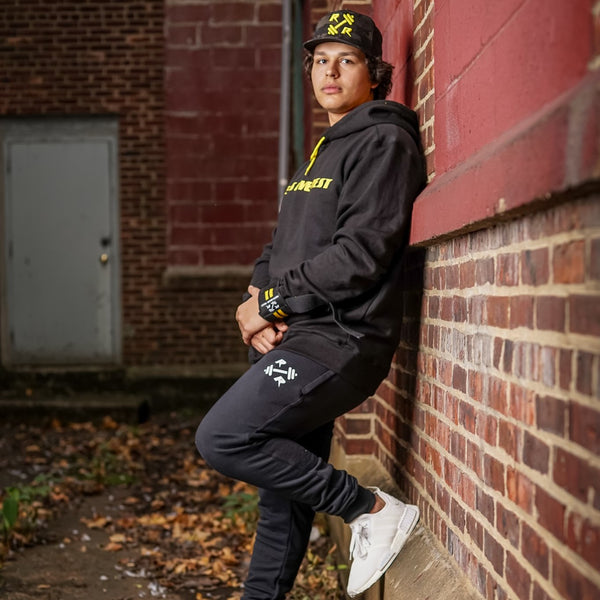 Black & Yellow Lifting Sweatshirt - Reps Over Rest